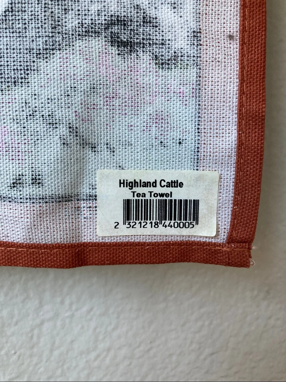 NWT Retro Highland cattle Glen Appin Scotland Scottish Tea Towel Farmhouse